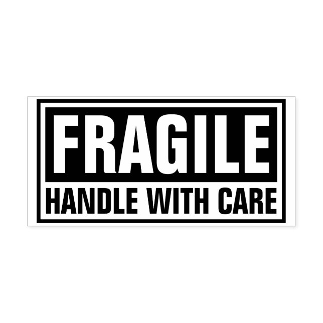 Fragile Handhabung mit Vorsicht Gummistempel (Prägung)
