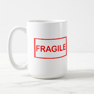 Fragile Handhabung mit Vorsicht Kaffeetasse