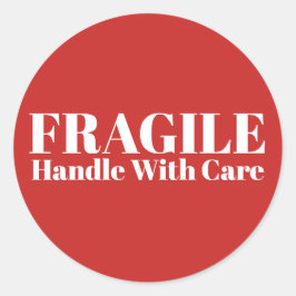 Fragile Handhabung mit Vorsicht Runder Aufkleber
