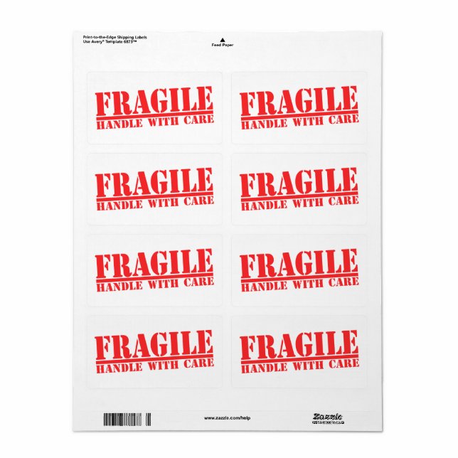 Fragile Handhabung mit vorsichtigen Versandmarken  (Vorne)