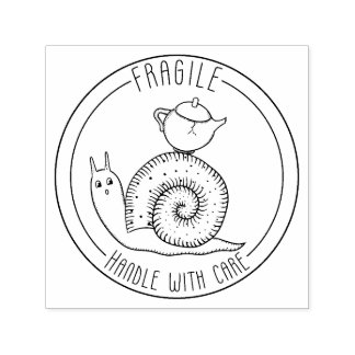 Fragile Handhabung mit vorsichtiger, selbstfärbend Permastempel