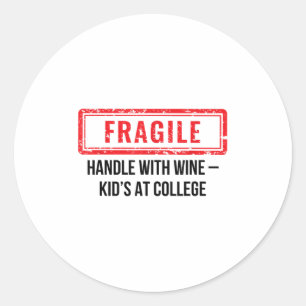 Fragile Handhabung mit Weinkid in der Uni Mama der Runder Aufkleber