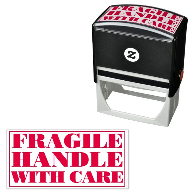 FRAGILE Handle With Care Fragile Parcel Delivery Permastempel (Beispiel)