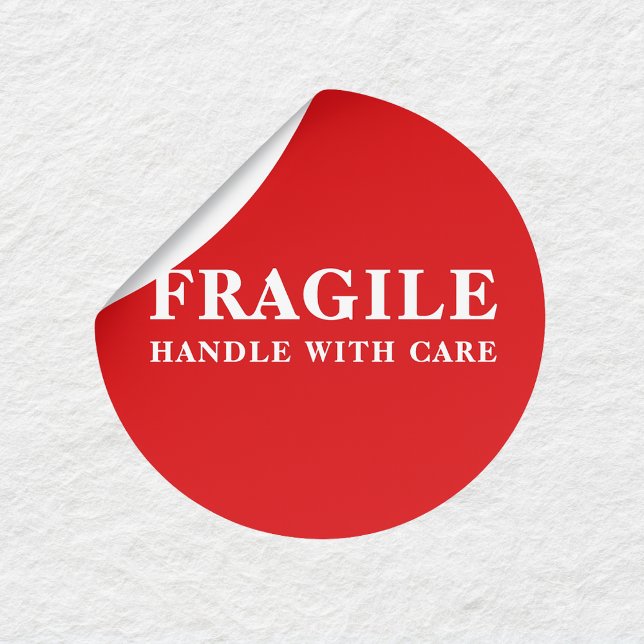 Fragile Handle With Care Red Shipping Sticker (Von Creator hochgeladen)