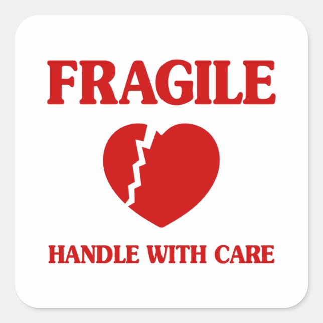 Fragile Herzinsuffizienz Quadratischer Aufkleber (Vorderseite)