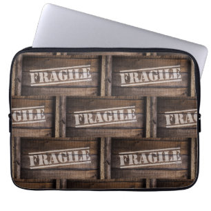 Fragile Holzkiste Vintag Laptopschutzhülle