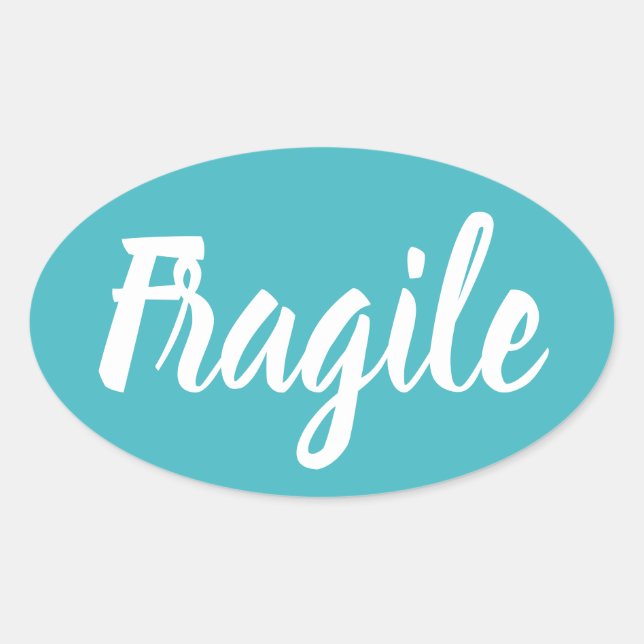 Fragile moderne, minimalistische Geschäftsidee Ovaler Aufkleber (Vorderseite)