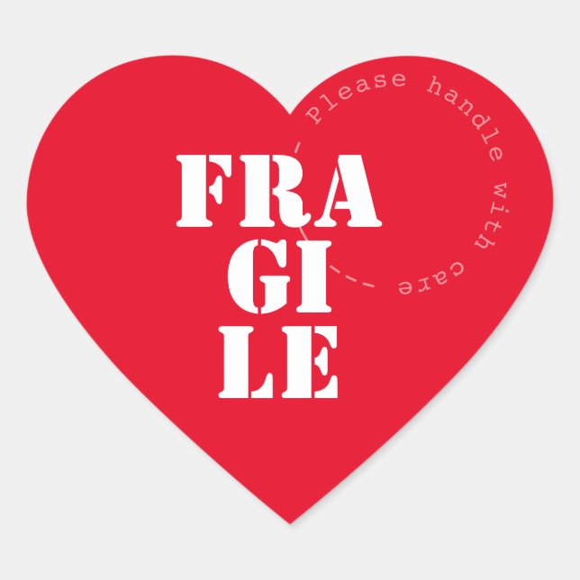 Fragile Schiffstiker Ratschläge Herz - geformt Herz-Aufkleber (Vorderseite)