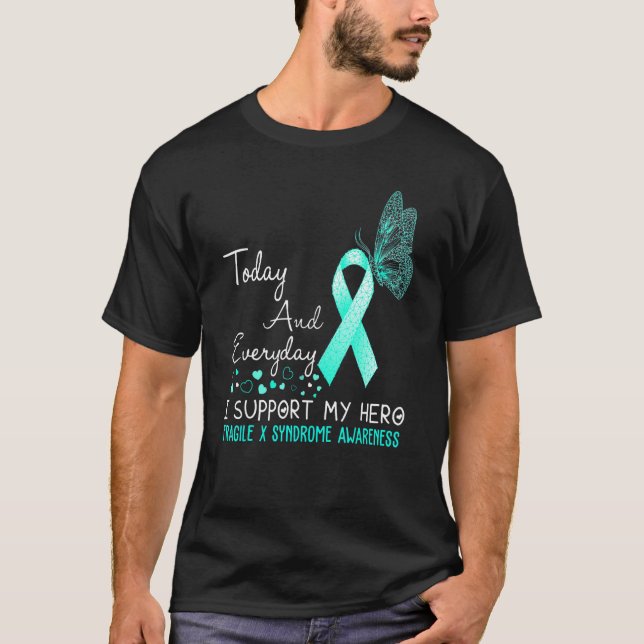 Fragile X Syndrom Bewusstsein, ich unterstütze mei T-Shirt (Vorderseite)