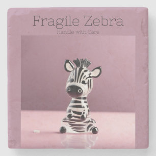Fragile Zebra: Mit Vorsicht umgehen Steinuntersetzer
