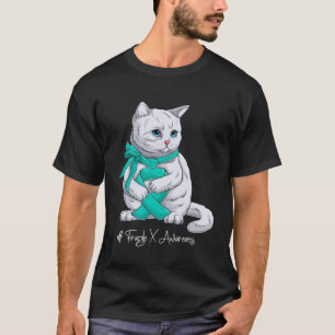 Fragiles-X-Bewusstseinsmonat Türkisfarbenes Band K T-Shirt
