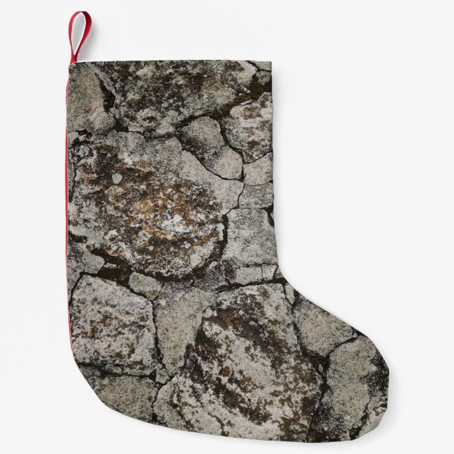 Fragment aus schwarzem und grauem Stein Kleiner Weihnachtsstrumpf (Vorderseite)