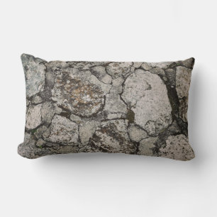 Fragment aus schwarzem und grauem Stein Lendenkissen