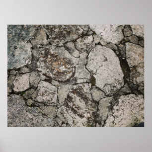 Fragment aus schwarzem und grauem Stein Poster