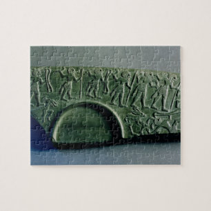 Fragment einer Palette mit einer Jagdszene, von A