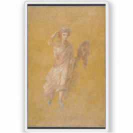Fragment eines gelben Frescos mit Maus Aufkleber