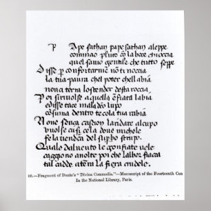 Fragment of Dante's 'Divina Commedia' Poster