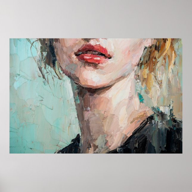 Fragment von Kunstmalerei. Portrait eines Mädchens Poster (Vorne)