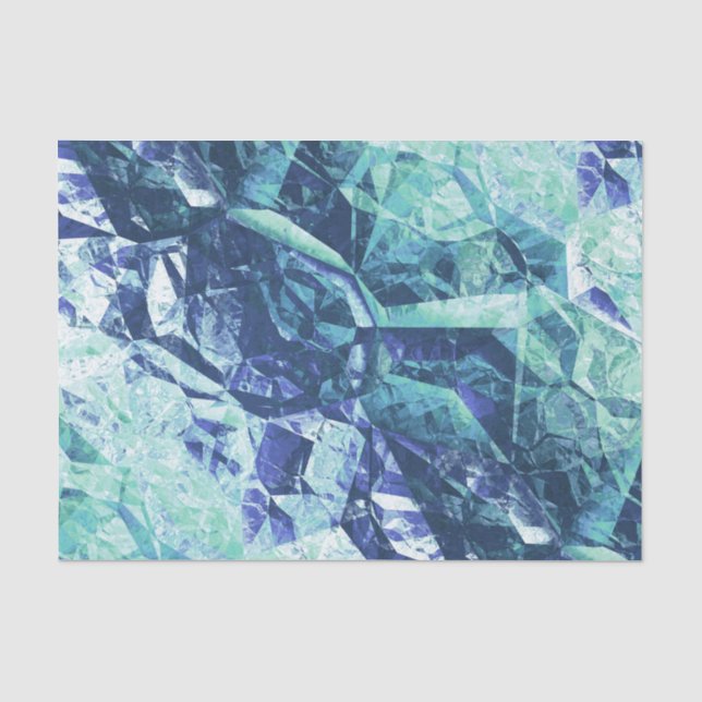 Fragmente von Erinnerungen in blau und grün: Seidenpapier (Vorderseite)