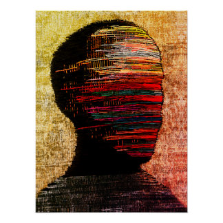 Fragmentierte Identität - farbenfrohe Abstrakte Th Poster