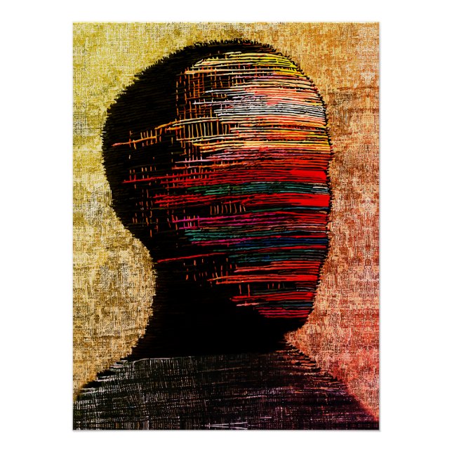 Fragmentierte Identität - farbenfrohe Abstrakte Th Poster (Vorderseite)
