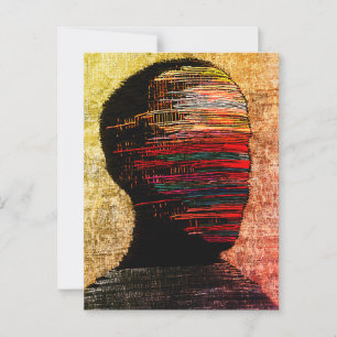 Fragmentierte Identität – Farbige abstrakte Fadenk Postkarte