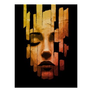 Fragmentierte Serenität – Surrealistisches digital Poster