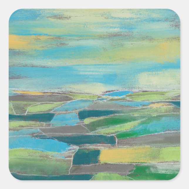 fragmentiertes Feld I Quadratischer Aufkleber (Vorderseite)