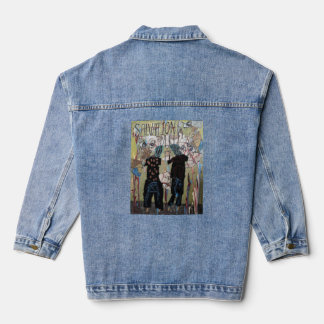 Fragmentiertes Gesicht Zwei Personen Abstrakte Kun Jeansjacke