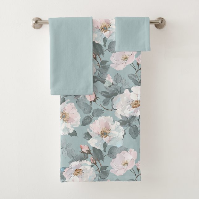 Fragrant White Roses Badhandtuch Set (Insitu)