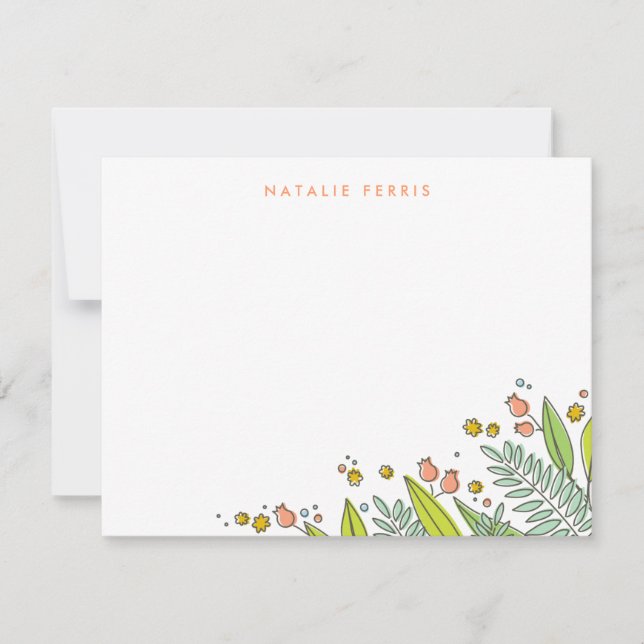 Fraîche Jardin Floral Cartes de Papeterie Personna (Devant)