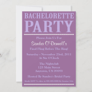 Fraîcheur Bachelorette Invitations Violet/Purple