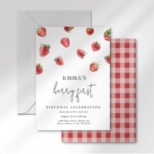 fraise 1er anniversaire Invitation premier Berry S