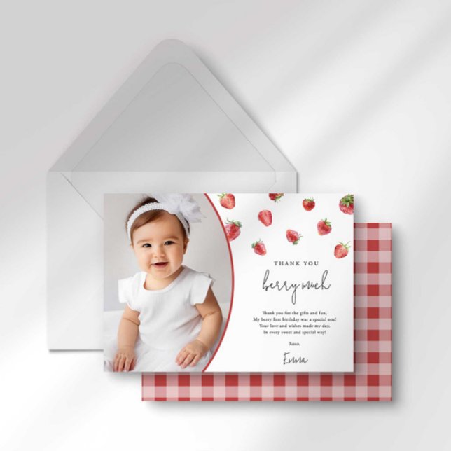 Fraise Anniversaire Carte de remerciements Berry S (Créateur téléchargé)