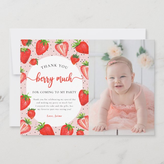 Fraise Anniversaire Photo Merci Berry Beaucoup (Devant)