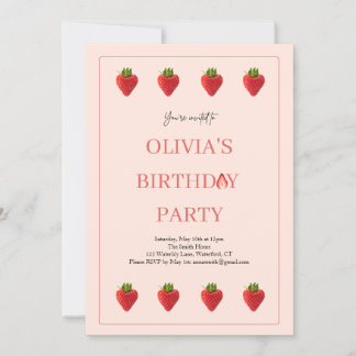 Fraise Berry Invitation de fête d'anniversaire