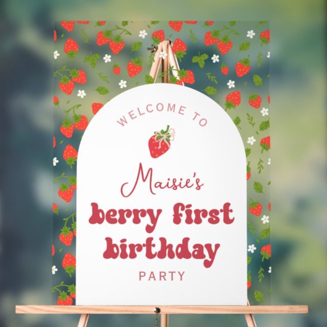 Fraise Berry Première fête d'anniversaire Bienvenu (Créateur téléchargé)