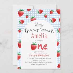 Fraise Berry Sweet Invitation d'anniversaire
