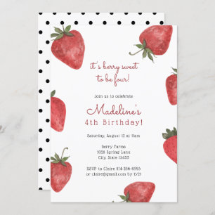 Fraise Berry Sweet Invitation d'anniversaire