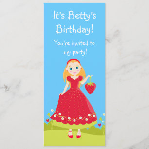Fraise Birthday Party Invitation de filles