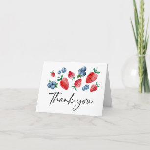 Fraise bleuet Berry Carte de remerciements sucré