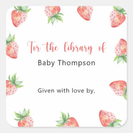 Fraise - Étiquette de livre pour Baby Shower, livr