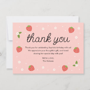 Fraise fête d'anniversaire Carte de remerciements