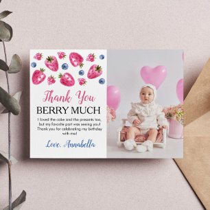 Fraise fête d'anniversaire Carte de remerciements