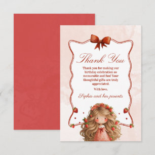 Fraise fille Carte de remerciements d'anniversaire