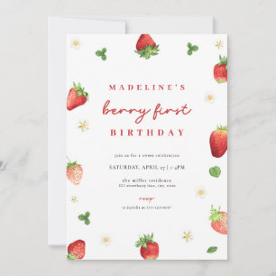 Fraise Girl Berry Première invitation anniversaire