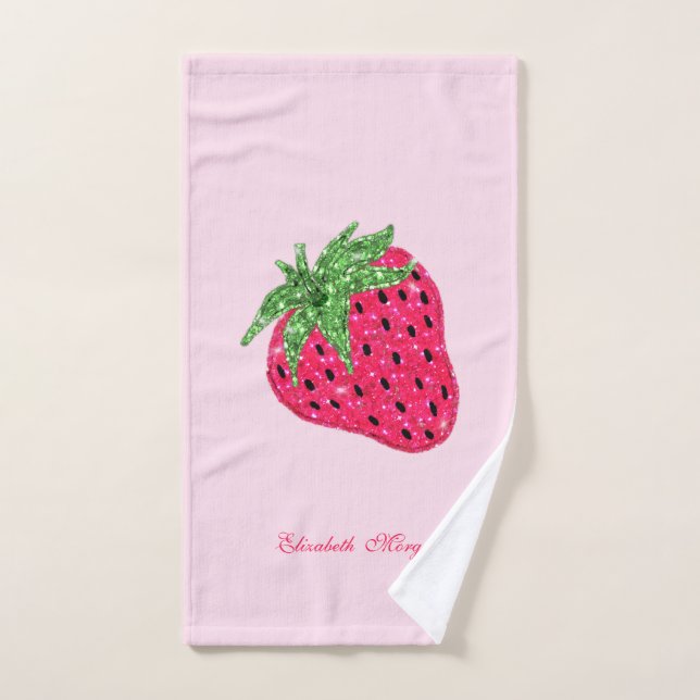 Fraise pailletée cool (Serviette à main)