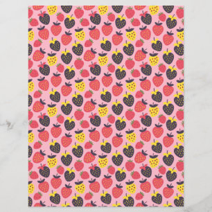 Fraise rétro et rayures papier de scrapbook