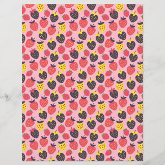 Fraise rétro et rayures papier de scrapbook