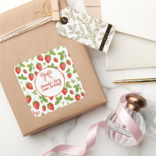 Fraise Sweet Anniversaire - Sticker Carré